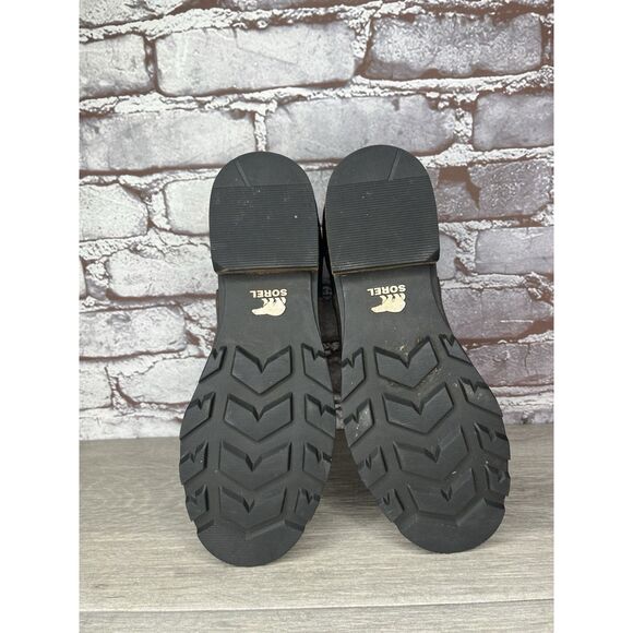 Sorel Emelie Brown Leather Ankle Boots Chelsea Wedge Booties Women 7.5M US/38.5 - Picture 10 of 16